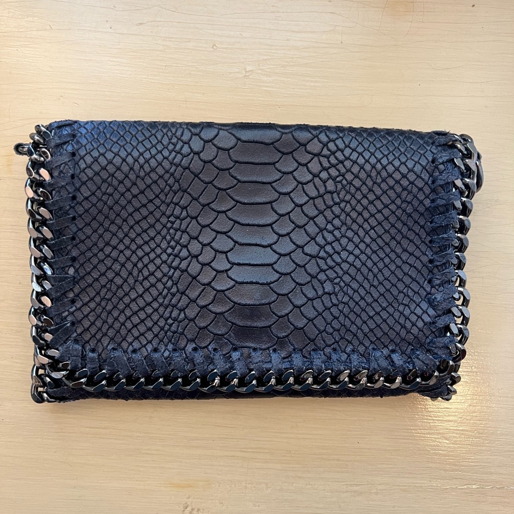 Authentic Italian leather clutch, and Crossbody bag in navy